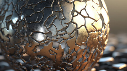 Ethereal Elegance: Closeup of a Weather Sphere in Intricate 3D Vray Structure. Generative AI