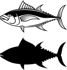 Set of the Tuna fish. Design elements in vector.