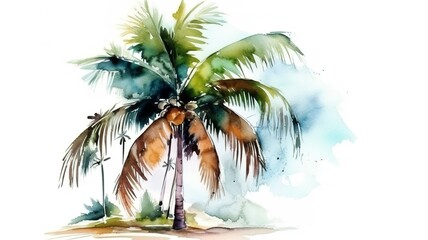 a beautiful painting made of palm wood painted with water colors