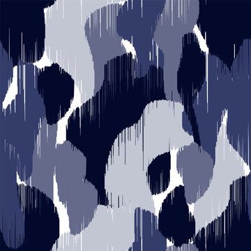 Seamless Vector Blue Camouflage Pattern.