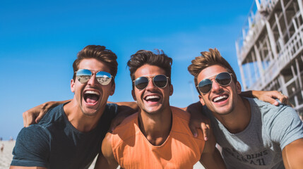 Beach Volleyball Fever: Energetic Players Spiking Fun in the Sun. Generative AI