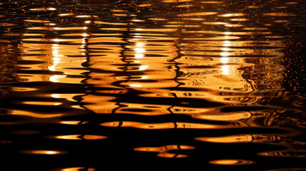 This mesmerizing photograph captures the serene beauty of water ripples reflecting in the tranquil night. the viewer to a realm of serene beauty. Generative AI