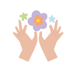 hand holding sprigs with flowers