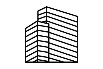 Icon of high-rise office building. icon related to building, construction, workplace. Line icon style. Simple vector design editable