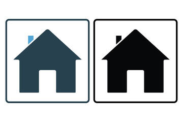 House icon. Solid icon style design. Simple vector design editable