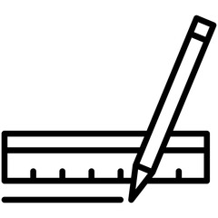 ruler and pencil icons, are often used in design, websites, or applications, banner, flyer to convey specific concepts related to education theme.