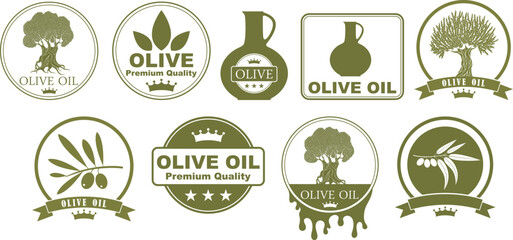 Olive oil logo.  Isolated olive oil on white background