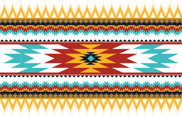 Geometric ethnic pattern. Navajo, Western, American, African,Aztec motif, traditional style. Design for background, wallpaper, clothing, wrapping, Batik, fabric,tile, and prints. Vector illustration.