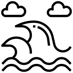 wave line icon,linear,outline,graphic,illustration