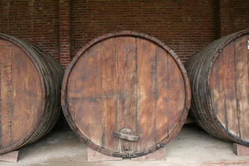 Wooden barrels for storing wine, Salta Province, Argentina