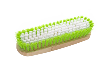 Wooden clothes hand brush isolated on white background with clipping path.