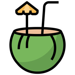 coconut line icon,linear,outline,graphic,illustration