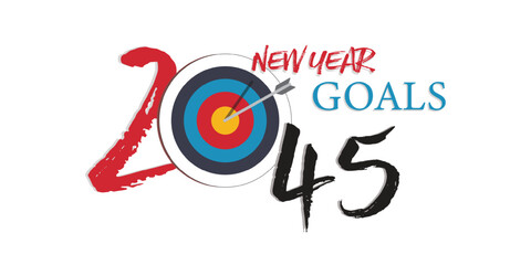 2045 New Year business goals. Cover of business diary for wishes.Vector illustration modern layout template