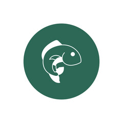 Fish jumping Vector Icon with trendy background colors that can easily edit or modify

