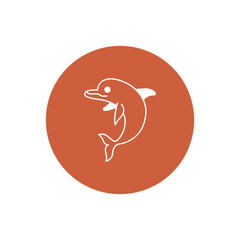 Aquatic animal Vector Icon with trendy background colors that can easily edit or modify

