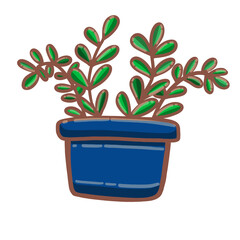 Set of cute cactus in doodle style