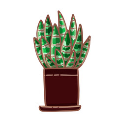 Set of cute cactus in doodle style