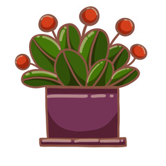 Set of cute cactus in doodle style