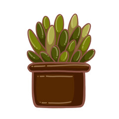 Set of cute cactus in doodle style