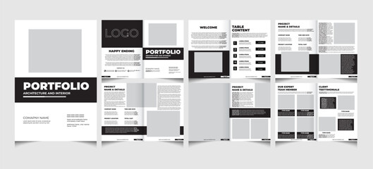 Architecture portfolio template or interior portfolio template design with a4 size. Portfolio template design.
