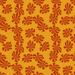 Vintage stylized flowers background. Decorative retro abstract bud flower seamless pattern.