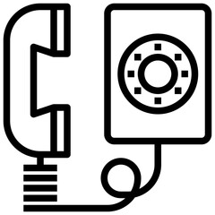 WALL PHONE line icon,linear,outline,graphic,illustration
