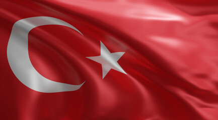 Turkish Flag 3d rendering