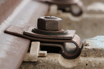 Clavo de rieles, vías del tren 