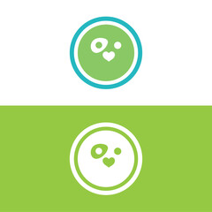 panda leaf logo design,panda logo template,Cute panda face,Love panda logo. cute Panda Logo design vector template. animal, asia, bamboo, heart, character, china, bear, black, pet, safari.