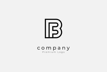 Initial FB Monogram Logo, letter F B design logo inspiration, vector illustration - obrazy, fototapety, plakaty