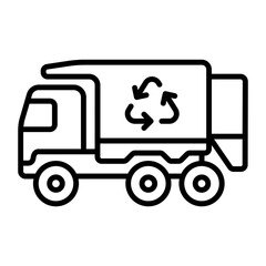 Split Body Rear Load Garbage Trucks concept, Waste or Direct Collection Vehicle vector icon design, Housekeeping symbol, Home cleaning sign, Professional cleaners equipment stock illustration