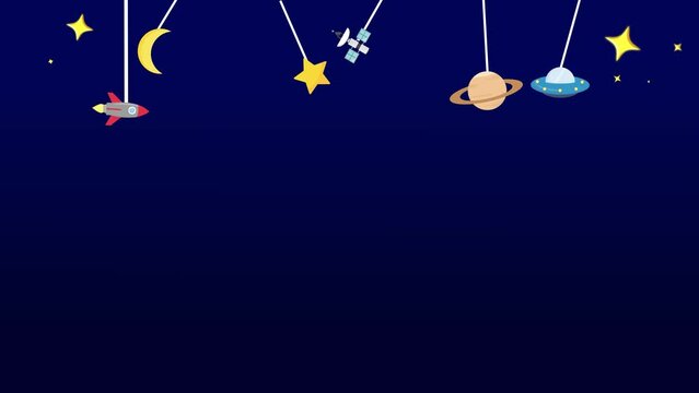 background space outer space hanging rocket spaceship satellite saturn moon saturn stars animation background space