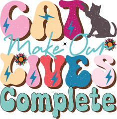 Retro Cat Sublimation Design 