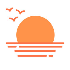 Sunset vector illustration simple icon