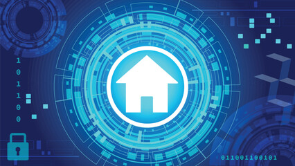 Blue home security and information or network protection
