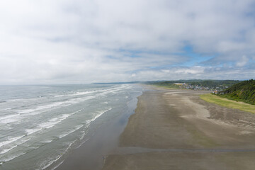 Aerial view of Pacific Beach at Seabrook, Washington in June 