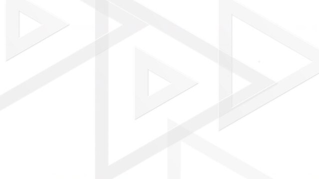 White grey minimal design background with triangle shape animated. Seamless loop