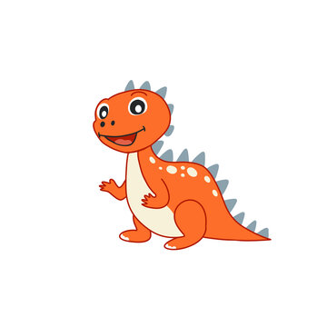 Orange cartoon dinosaur 