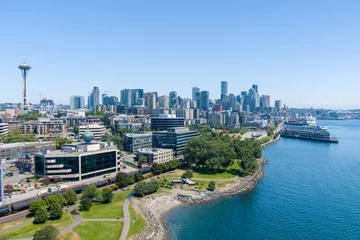Wall murals United States The Seattle, Washington waterfront skyline on a sunny day in June