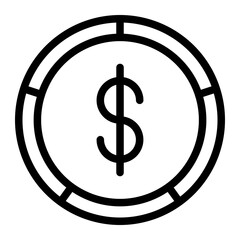 dollar line icon
