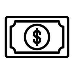 dollar line icon