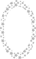 Oval frame flowers background for decoration.