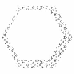 Polygonal frame flowers background for decoration.