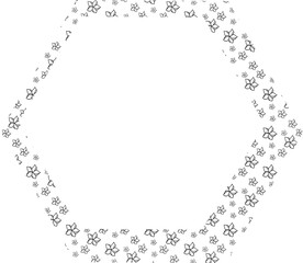 Polygonal frame flowers background for decoration.