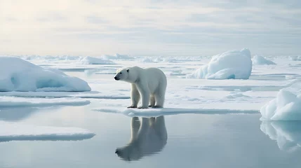Foto op Aluminium A Polar Bear on Ice Floe © Florian