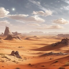 Fototapeta na wymiar Abstract beautiful desert landscape. Generative AI.