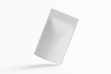 Snack pouch plastic bag packaging mockup on white background
