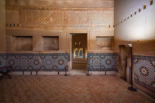 Council Hall (Sala del Mexuar) and Oratory at Nasrid Palaces of Alhambra - Granada, Andalusia, Spain