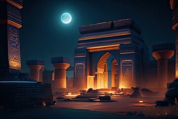 Fototapeta premium Sights of ancient Javanese civilizations, generative ai, ai generated art 