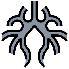 BRONCHUS line icon,linear,outline,graphic,illustration